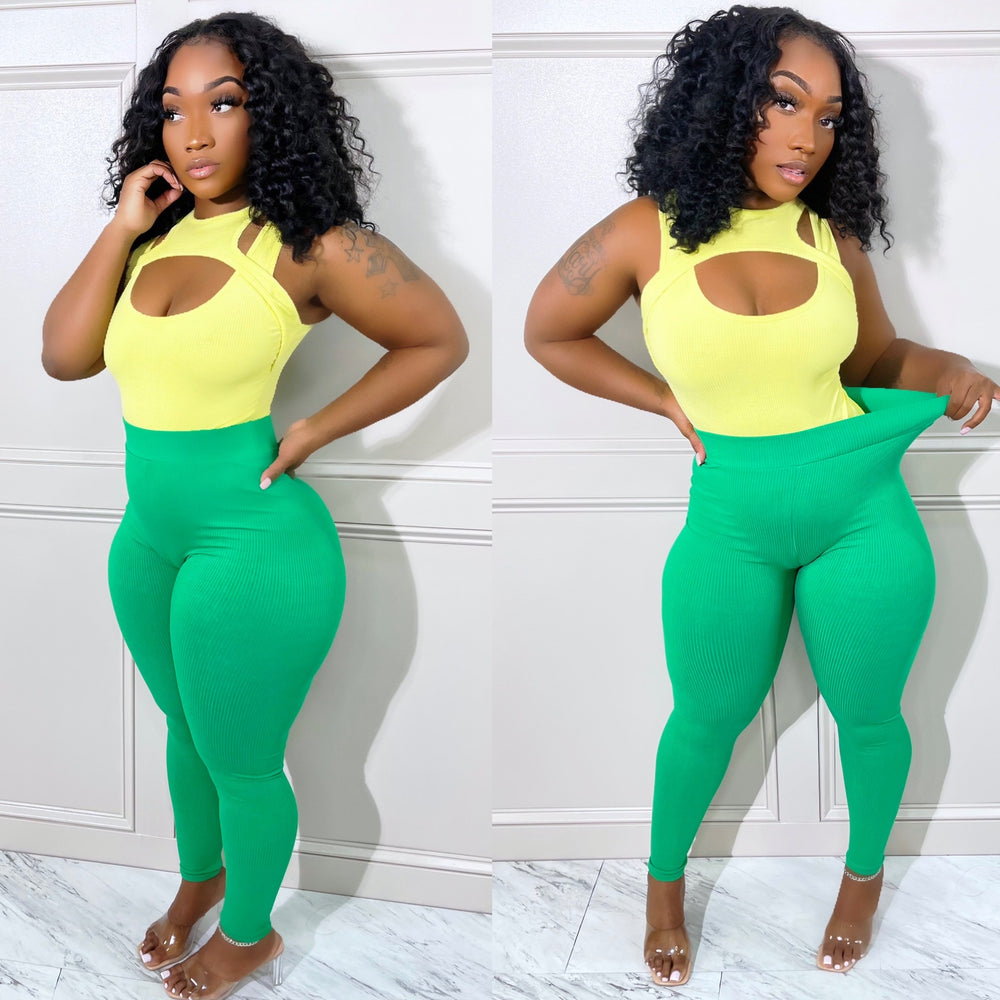 Double Ribbed Legging Kelly Green