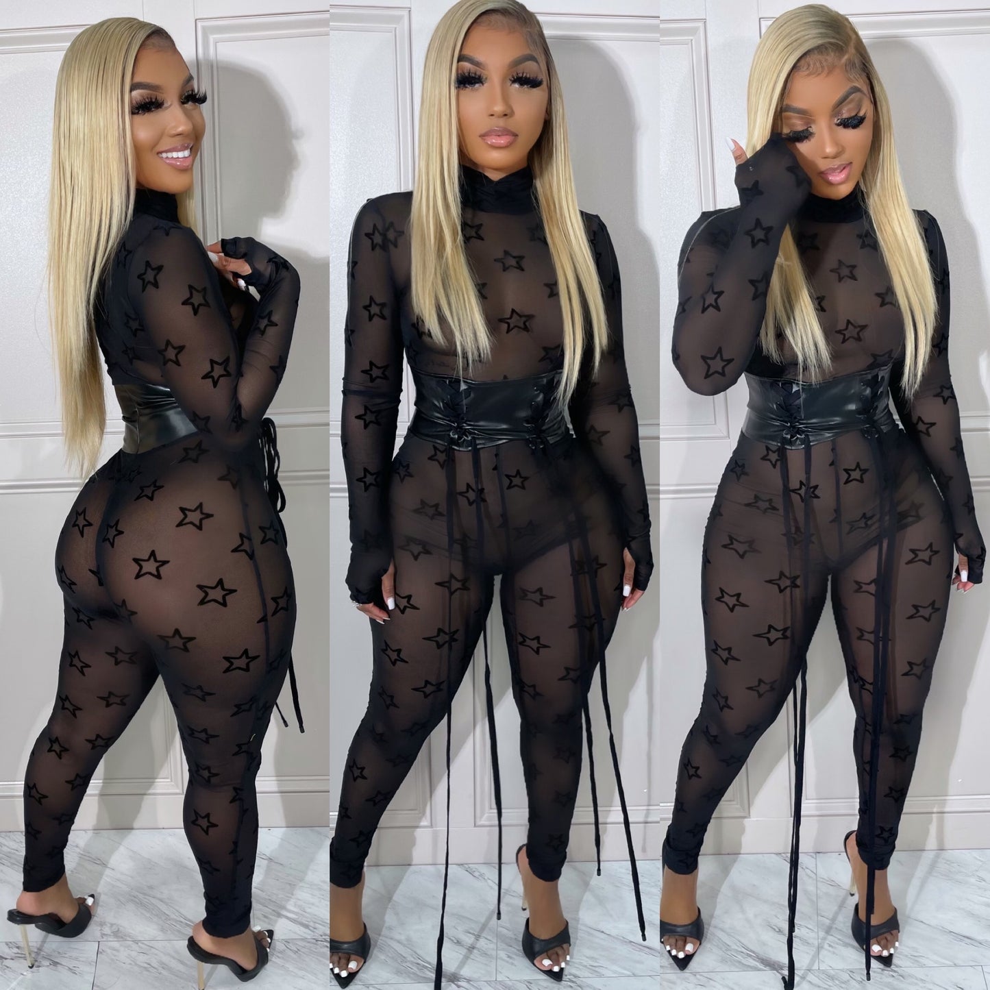 
                  
                    Star Mesh Jumpsuit Black
                  
                