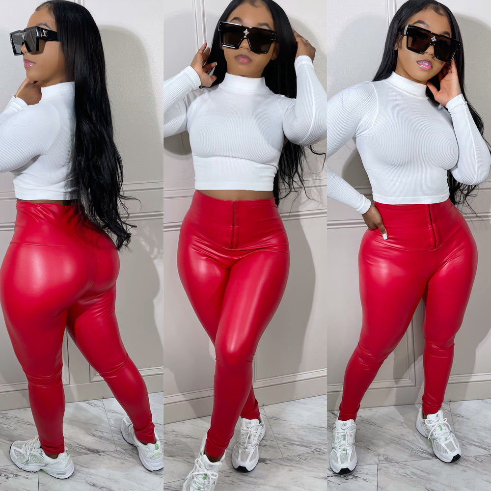 Corset Leggings Red