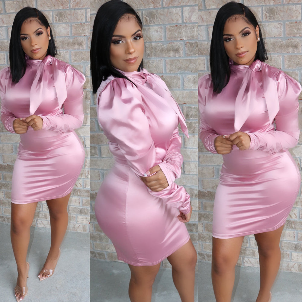 Sweet Satin Bow Dress