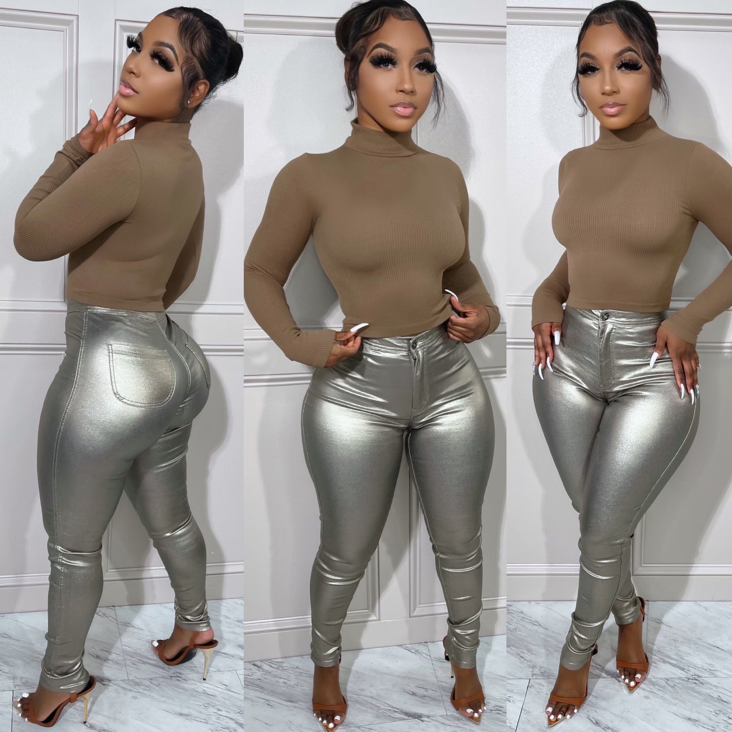 
                  
                    Metallic Bomb Pants Grey
                  
                