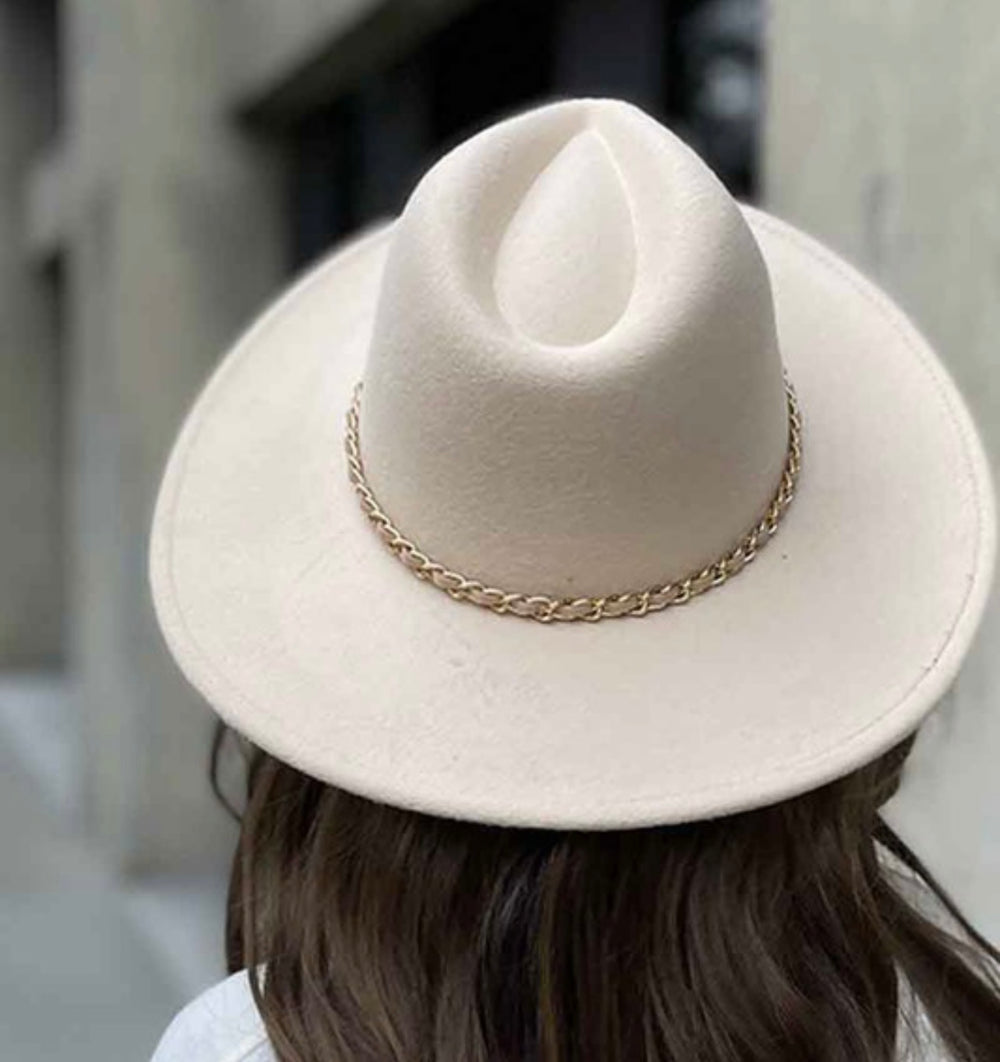 Chain Fedora Taupe