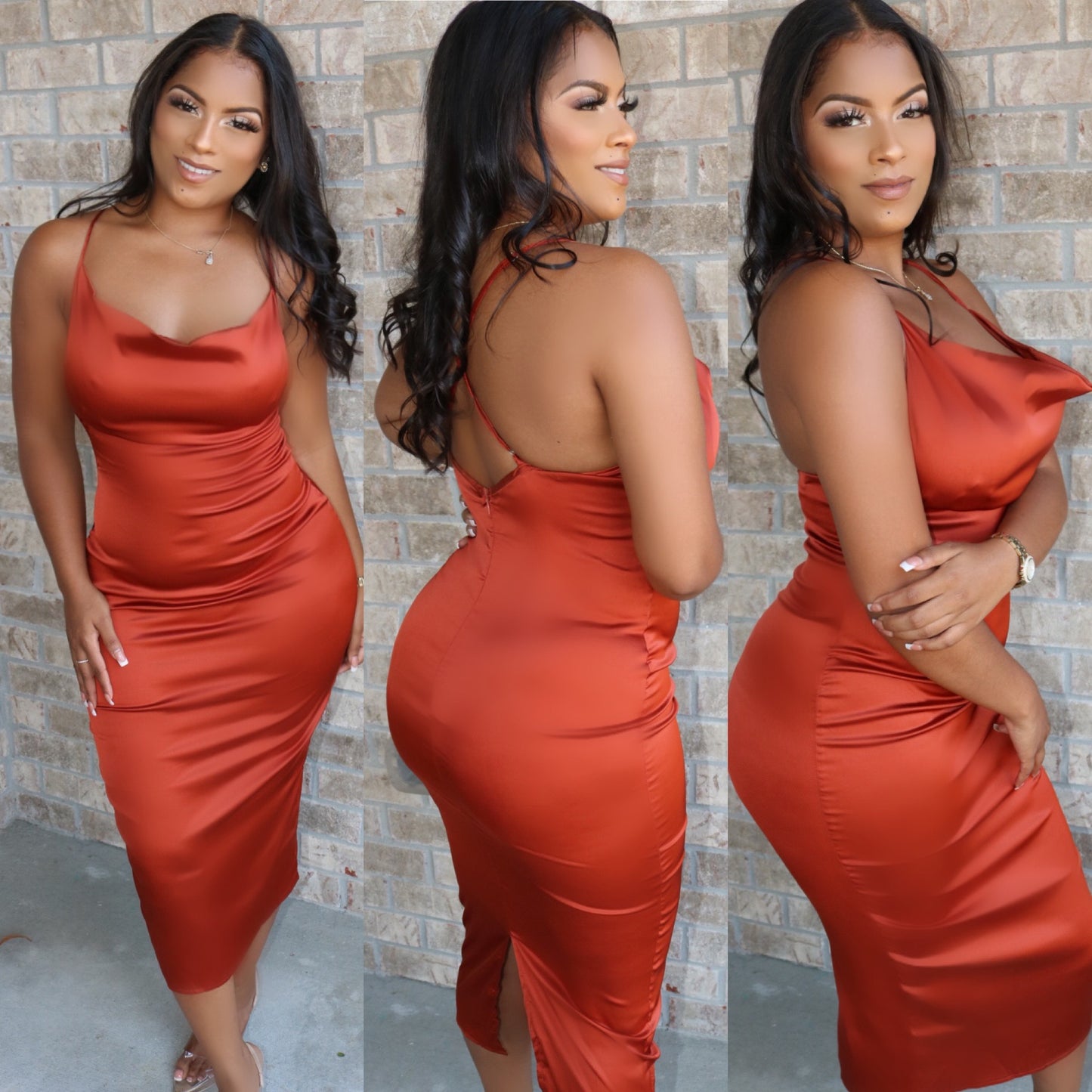 
                  
                    Pretty Satin Midi Dress Teal
                  
                