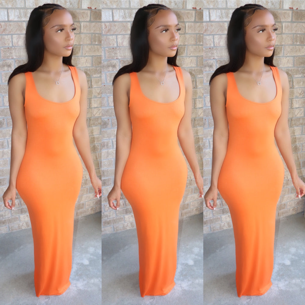 Ebony Maxi Dress Tangerine