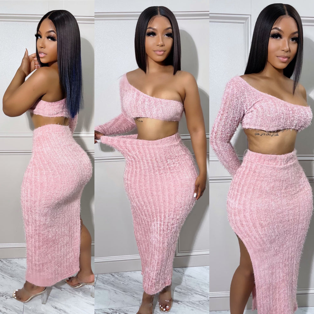 Mauve Fur Set