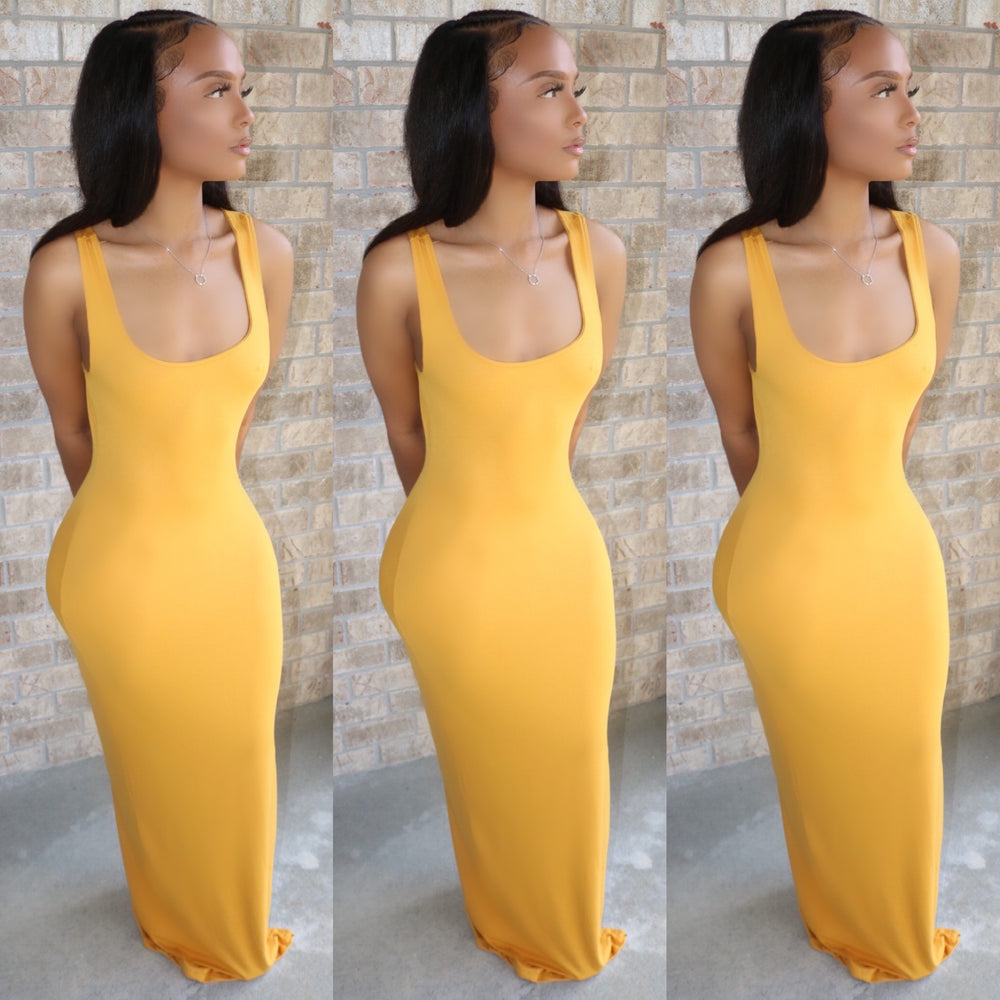 Ebony Maxi Dress Mustard