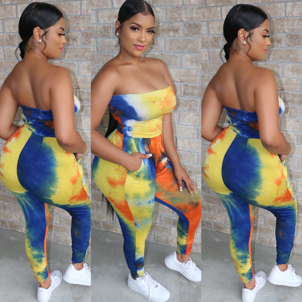 Sweet Tie Dye Jumpsuit Sunset