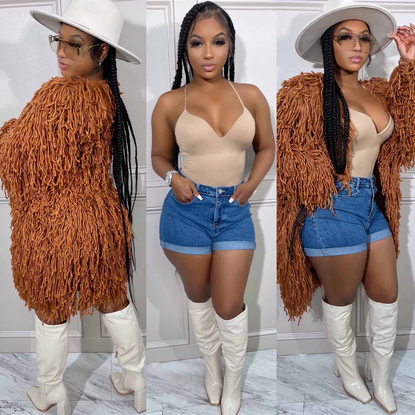 
                  
                    Fringe Cardigan Caramel
                  
                