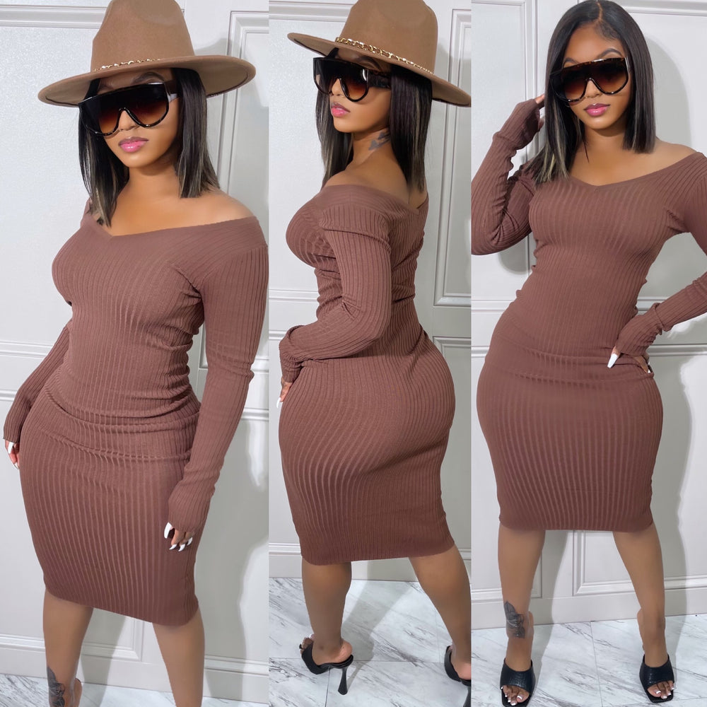 Smooth Knit Dress chocolate