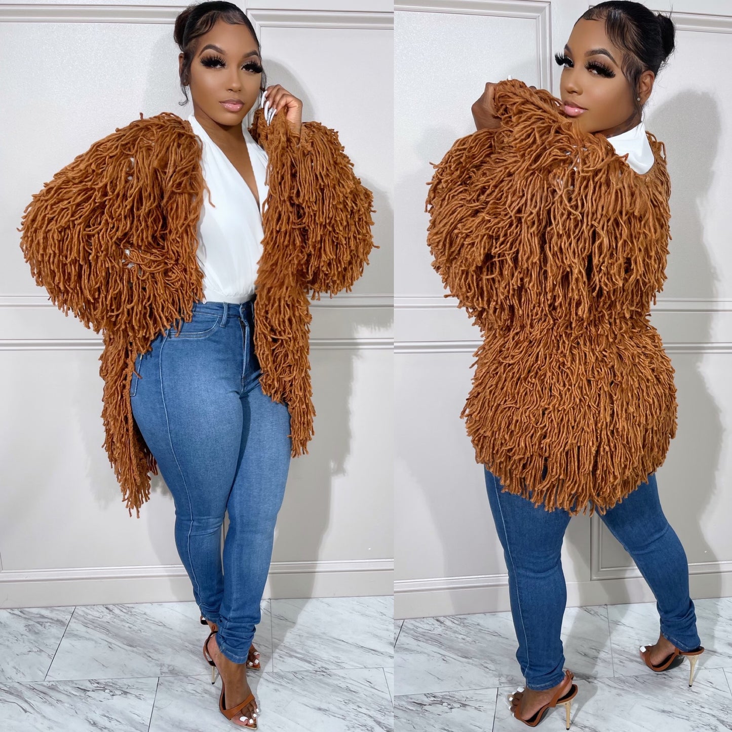 
                  
                    Fringe Cardigan Caramel
                  
                