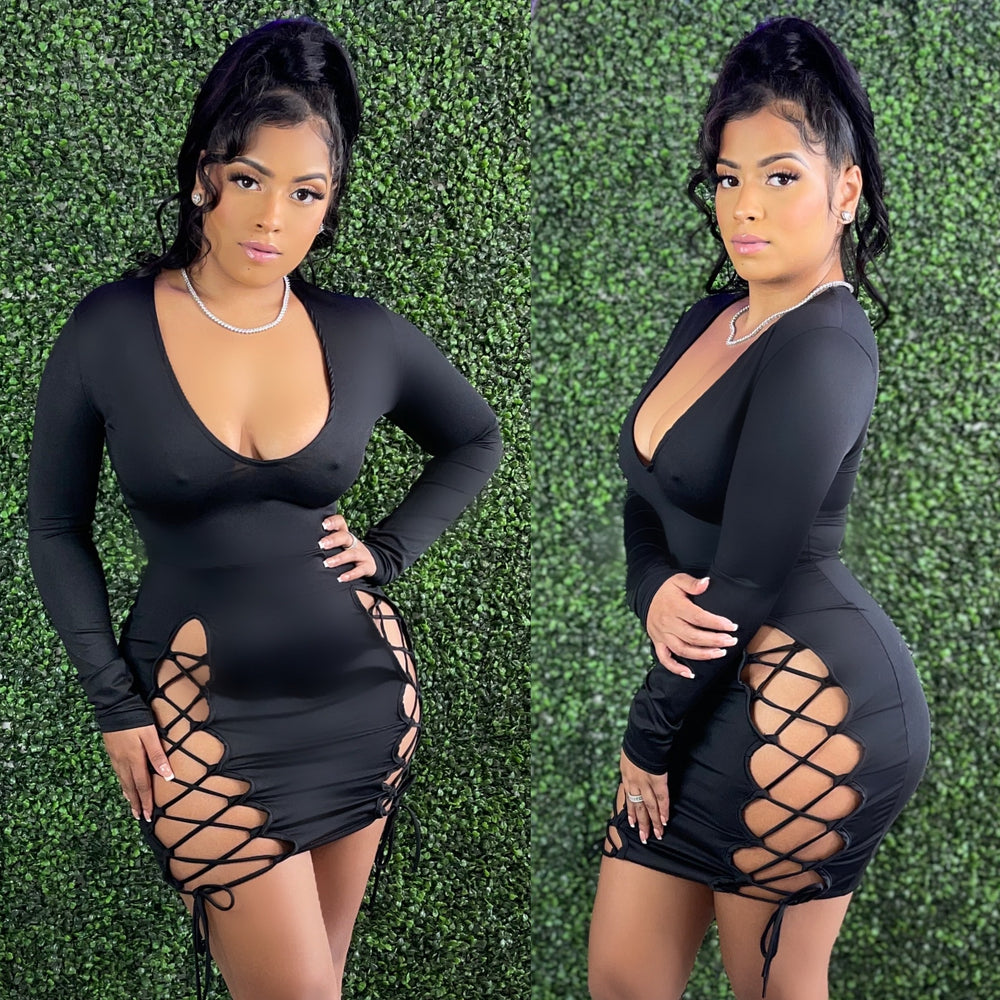 All Tied Up Dress Black