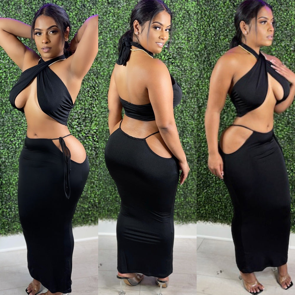 Hip Dip Maxi Set Black