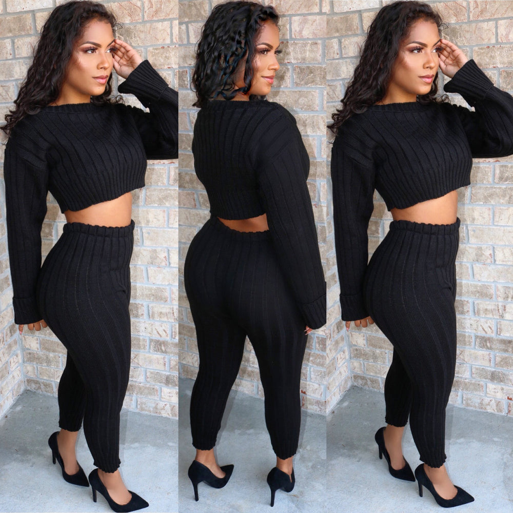 Malibu Knit Set Black