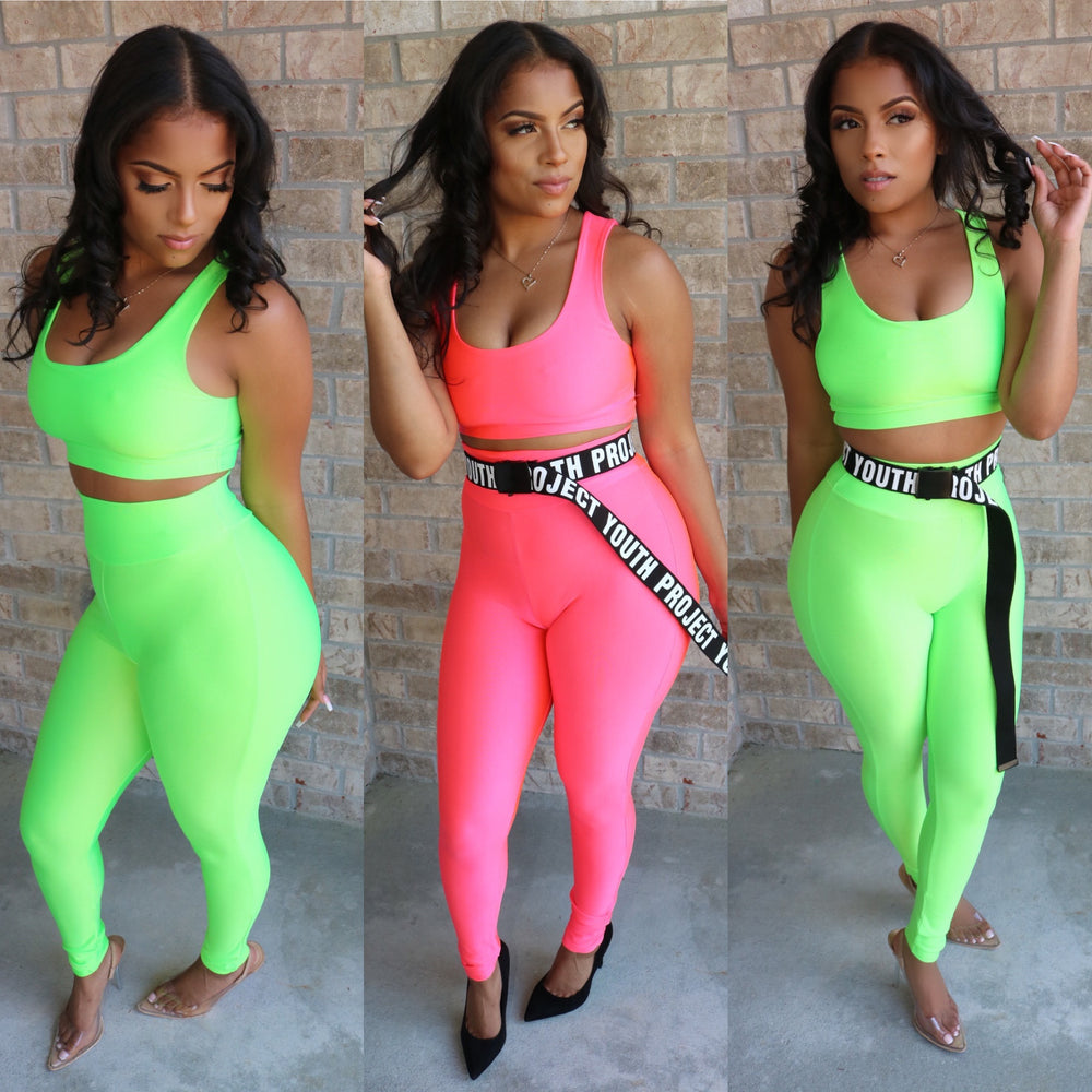 Neon Crop Set Pink
